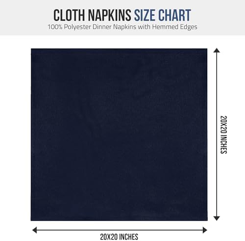 Utopia Home [12 Pack, Navy Blue] Cloth Napkins 20x20 Inches, 100% Polyester