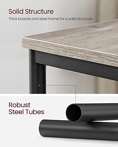 VASAGLE Side Table, Small End Table, Tall Nightstand, Steel Frame