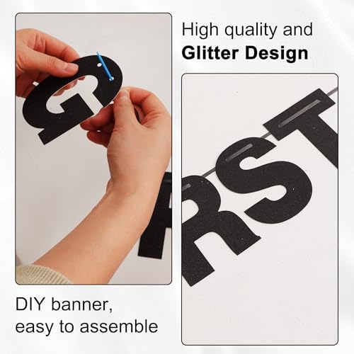 BEISHIDA Glitter Black 116 PCS A-Z DIY Letter Custom Banner Party Decor