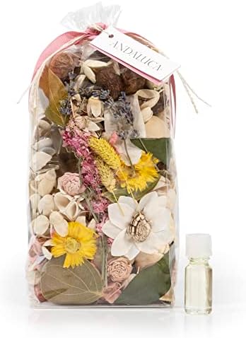 ANDALUCA Secrets of Spring Scented Potpourri | Made in California | Large 20 oz Bag + Fragrance Vial | Notes of Citron, Jasmine and Soft Woods | Floral Spring Home Fragrance