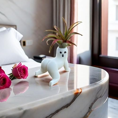 Ghost Planter Cute Big Booty Body Shaped Planter,Hilarious Air Plant Holder, Resin Air Fern Display Stand Prank Gift Decor for Indoor Outdoor Home Office