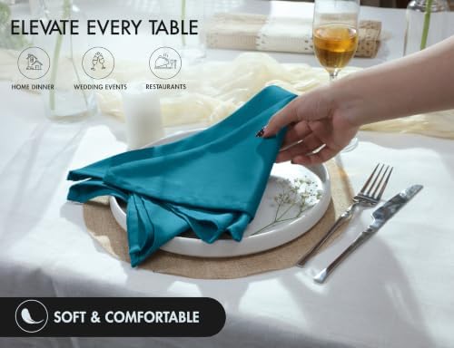 Ruvanti Cloth Napkins Set of 4, Cotton Enrich 18”x18” - Teal