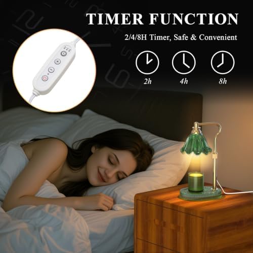 Flower Candle Warmer Lamp with Timer & 4-Level Dimmer, Adjustable Height