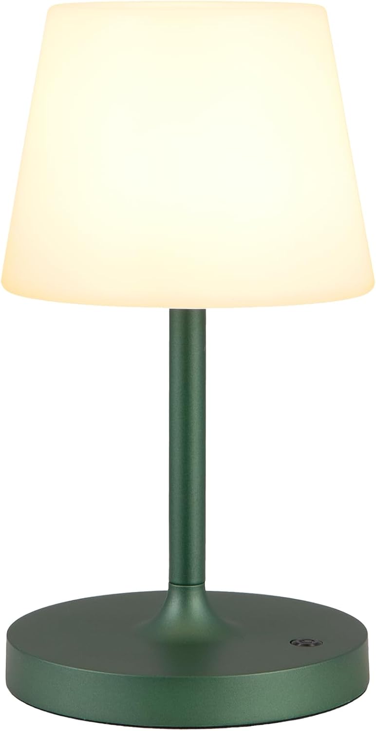 Kakanuo Green Cordless Shower Lamp Waterproof, Rechargeable Cordless Lamp with 4000mAh Battery, Touch Dimmable Table