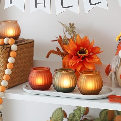 12Pcs Pumpkin Votive Candle Holders Set