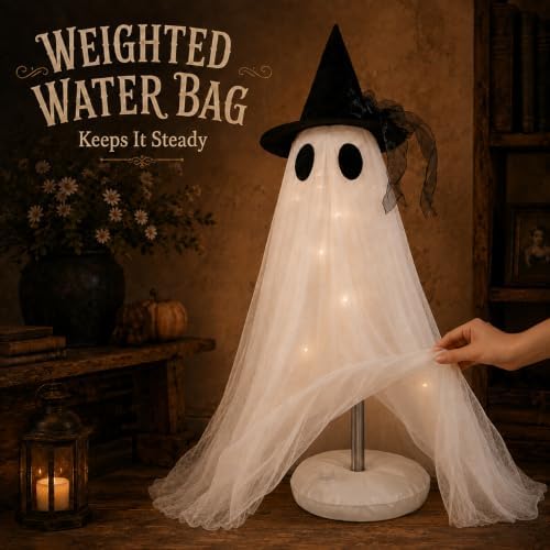 2 Pack Cute Glowing Ghost Decor - Halloween Ghost Decorations