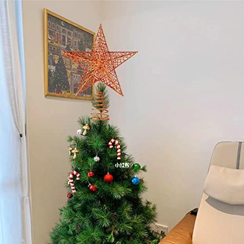 BinaryABC Iron Christmas Tree Star Topper,20cm Glittering Tree Topper