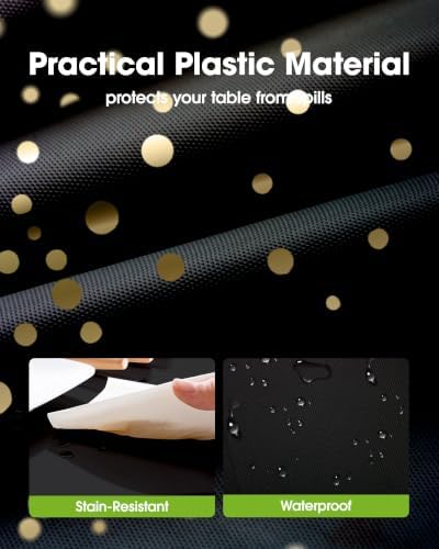 Pureegg Plastic Table Cloth Disposable 54x108 Inch 10 Pack, Black Gold