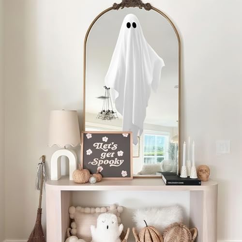 Spooky Halloween Window Clings Decorations: 3 Large Ghost Mirror Decals