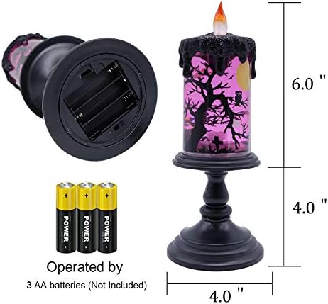 Eldnacele Ghosts Halloween Snow Globe Flameless Candle Battery Operated
