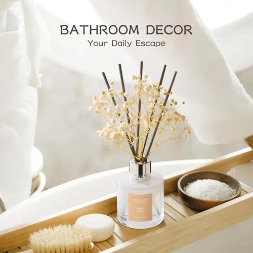 Airkeep Reed Diffuser Set,3.38 fl oz (100 ml) - Fresh Linen Oil Diffusers with 8 Reed Sticks, Home Fragrance Reed