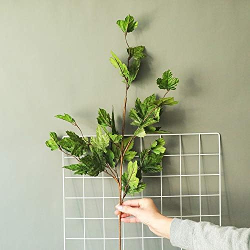 6pcs Artificial Maple Tree Branches, 32 Inch Faux Autumn Leaves Stems for Fall Vase Arrangements, Centerpieces, Harvest Wreaths, and Home Decorations,Dark Green