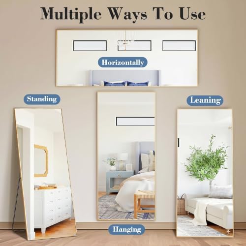 DUMOS 60"x16" Full Length Floor Mirror, Full Body Mirror
