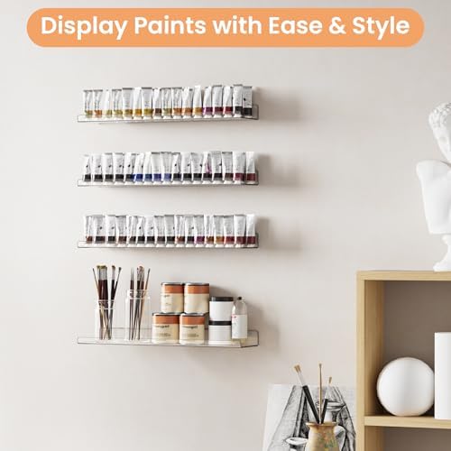 upsimples 23.6" Acrylic Shelves for Wall Storage and Organizer, 2 Pcs