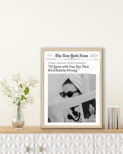 EcoHest 12x16 in Cool Girl Newspaper Canvas Art