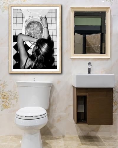 EcoHest 16x20 in After the Disco Party Framed Wall Art for Bathroom