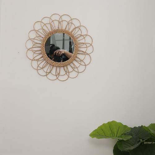 Rattan Sunflower Circular Wall Mirror