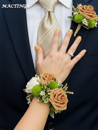30PCS Gold Yellow Artificial Roses with Stems, Real Touch Foam Flowers