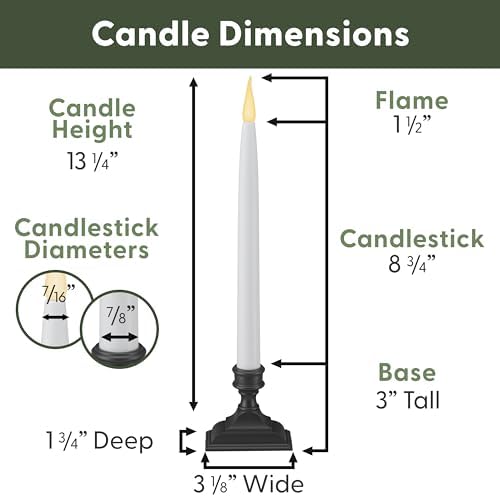 612 Vermont Battery Operated LED Taper Window Candles with Timer