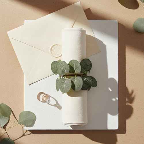 6 Pcs Christmas Napkin Rings Wreath Napkin Holder, Eucalyptus Leaf