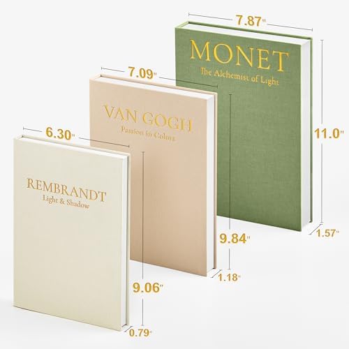 Linen Faux Books / Sage-beige-apricot / Set of 3