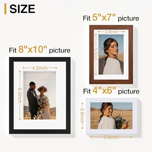 Vittanly 15 Pack Gallery Wall Frame Set, Black, Walnut Brown, White