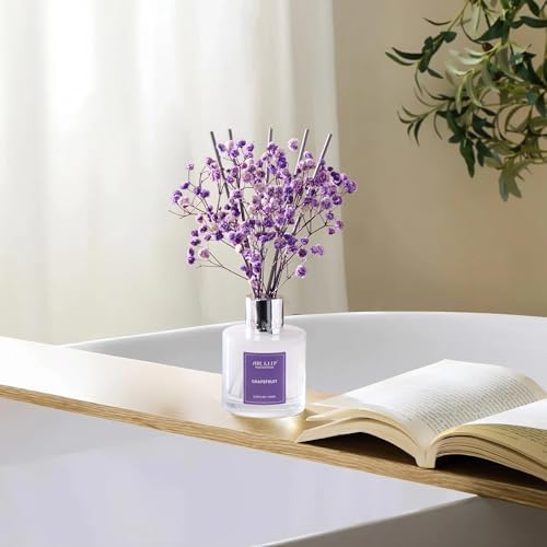 Airkeep Reed Diffuser Set,3.38 fl oz (100 ml) - Grapefruit Lemon Oil Diffusers with 8 Reed Sticks,Home Fragrance Reed