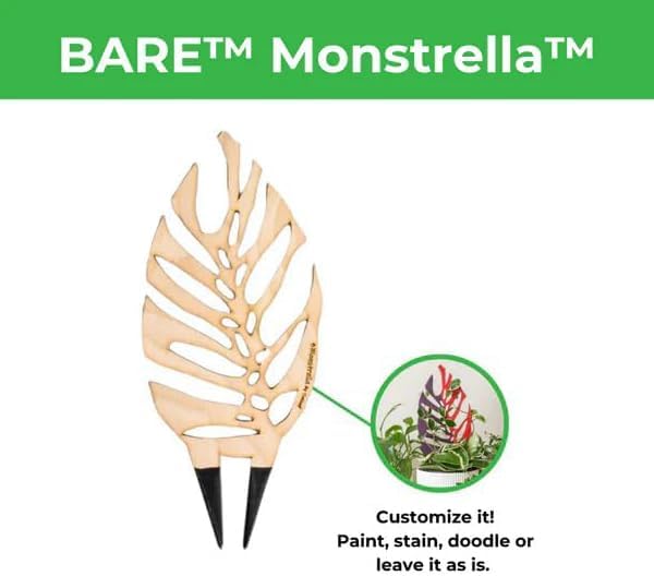 Bare™ Bundle – Monstrella + Palmella - Set of 2 Wooden Plant Trellises for Indoor Climbing Houseplants – 12” Tall
