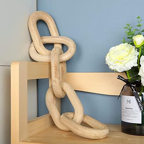 Wood Chain Link Decor and Beaded Garland Set / 5-link-wood