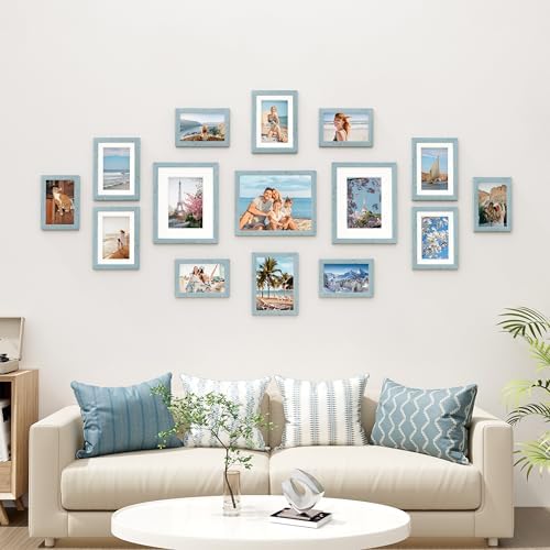 Vittanly 15 Pack Picture Frames Collage Wall Decor, Wall/Tabletop Display