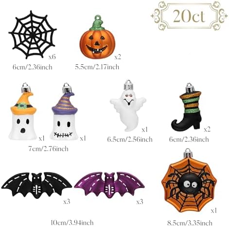 Valery Madelyn Halloween Tree Decorations Shatterproof Ornament Indoor 20ct