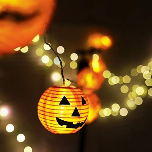 PASUTO Halloween Decorations Light Halloween Pumpkin Lantern String Lights, 10 Pack Jack O Lanterns Pumpkins Lights Plug in, 8.5FT Mini Pumpkin Light Connectable Indoor/Outdoor Halloweens Decorations