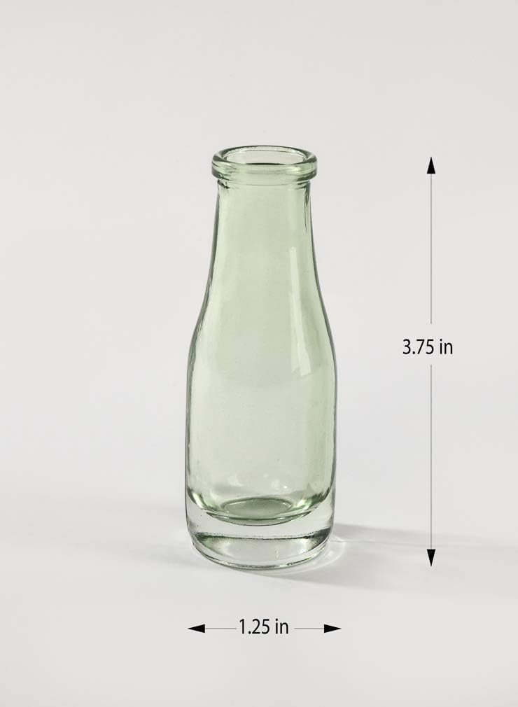 Mini Glass Bud Vase / Green / Set of 6