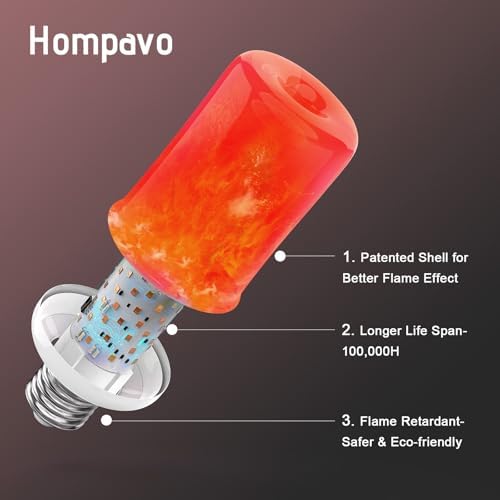 Hompavo 【Upgraded Flame Light Bulbs for Home Decor with Upside Down Effect