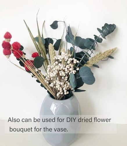 Natural Dried Flower Rack, Dried Tallow Berries Flower Bouquet Wall Hanging Decor, Green Eucalyptus Xmas Decoration, Hanging Dried Plants for Kitchen Home, Tallow Berries