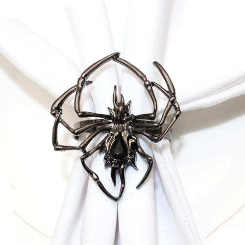 Halloween Spider Napkin Ring Holder Set of 6