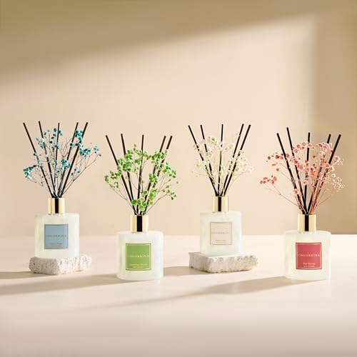 COCORRÍNA Reed Diffuser - Tuscan Orange 6.7 fl oz Reed Diffuser with Sticks, Home Bedrrom Bathroom Shelf Decor