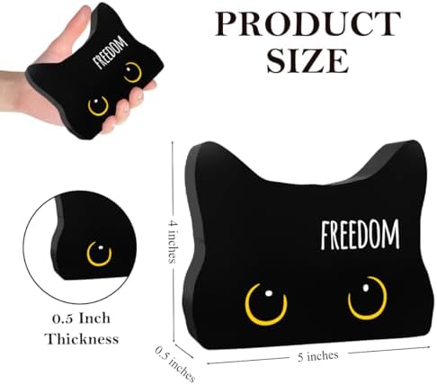Black Cat Decor Cat Bathroom Decor Freedom Funny Bathroom Acrylic Decors Sign Cat for Home Bathrooms Cats Lover Independence Day Decor decorativesignage1447