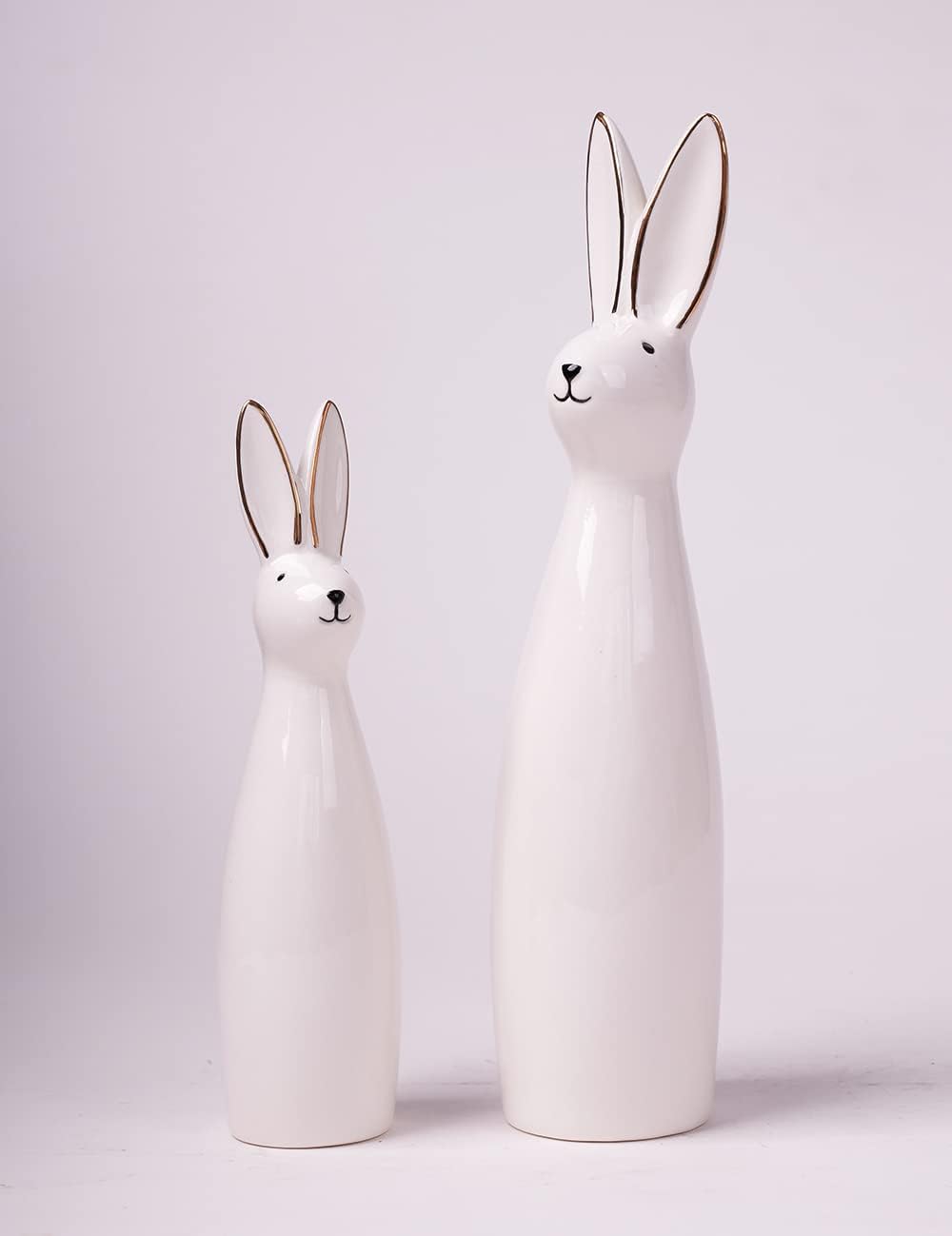 Rabbit Sculpture Bunny Figurine Statue Modern Decor Art Animal Gift / Set of 2