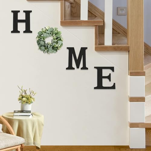 Pinkpum Wood Home Sign with Eucalyptus Wreath for O Home Decor Wall Decor
