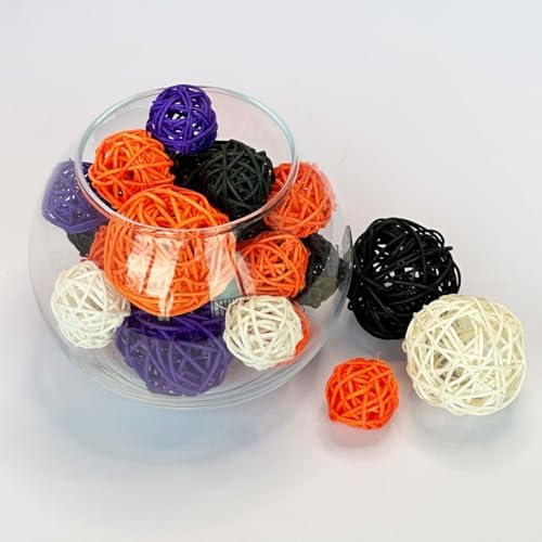 20 PCS Halloween Decorative Balls for Bowls, Black Purple White