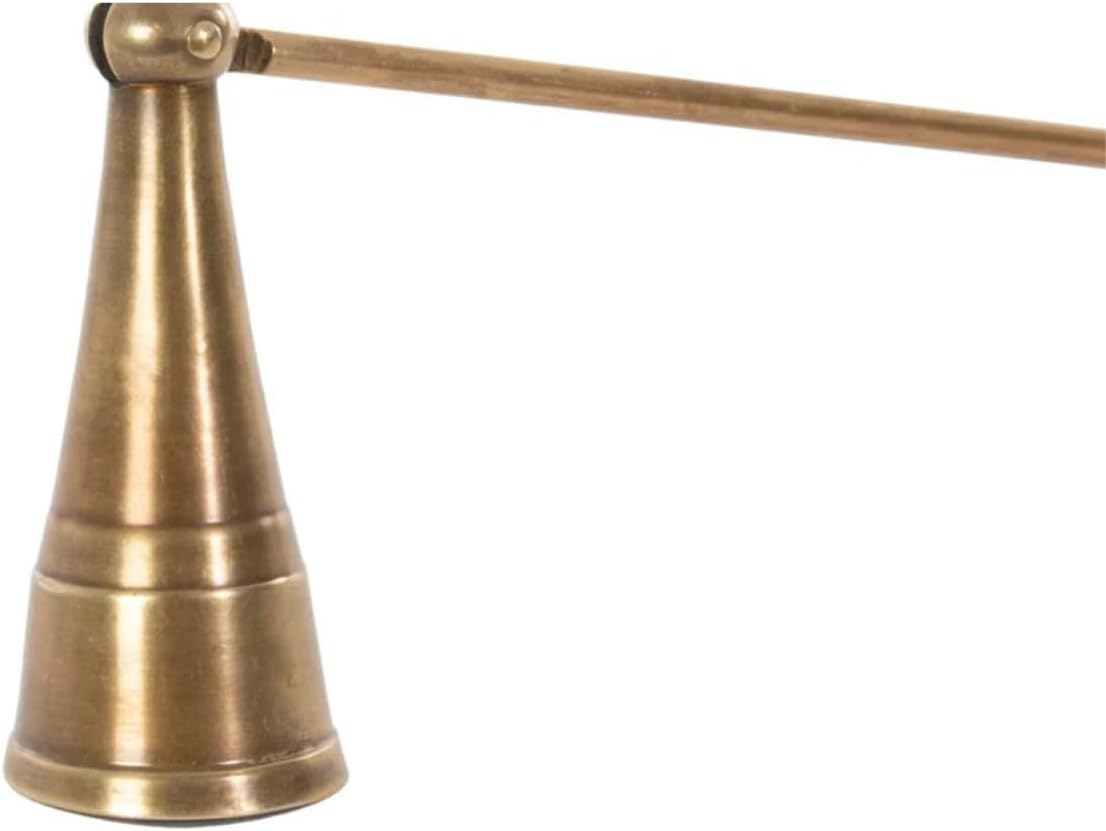 Antique Brass Candle Snuffer Long Handle Flame Extinguisher 11.5 | Tapered Bell, Slim Profile, One-of-a-Kind Accent