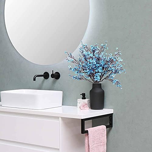 Uieke 6 Pcs Artificial Baby Breath Flowers Fake Gypsophila Bouquets Faux Silk Flower Real Touch Flowers for Wedding Farmhouse Decor DIY Home Party Office Kitchen Hotel Bathroom Garden Blue