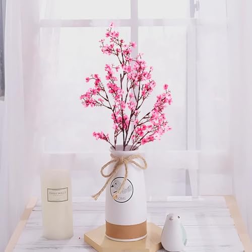 10 Pcs Fake Flowers, Real Touch Babys Breath Artificial Flowers, Pink