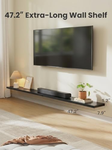 Amada 47.2" Floating Shelves for Wall Decor & Storage, Set of 3, Black