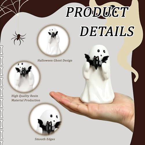 Halloween Ghost Figurine with Holding Bat Ghost Statue