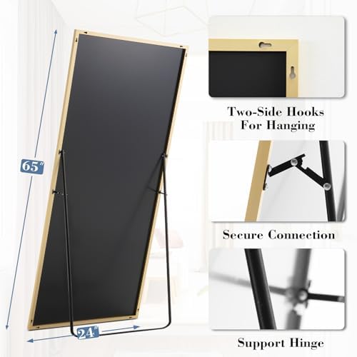 DUMOS 24"x65" Full Length Mirror with Stand, Full Body Floor Mirror