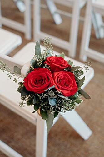 Laelfe 12 pcs Artificial Red Roses Flowers Long Stem Fake Silk Rose for Home Wendding Decorations(Red)