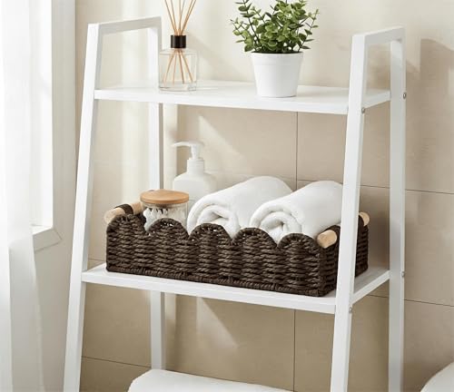 CubesLand Toilet Paper Storage Basket Organizer, Small Wicker Decor Basket