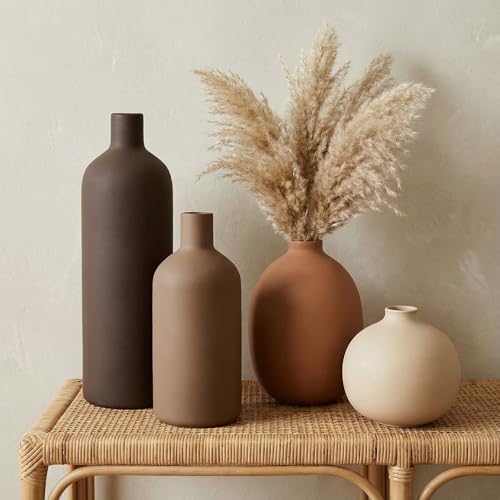 Ceramic Vase / Decorative Neutral Modern Flower Vases / Set of 4